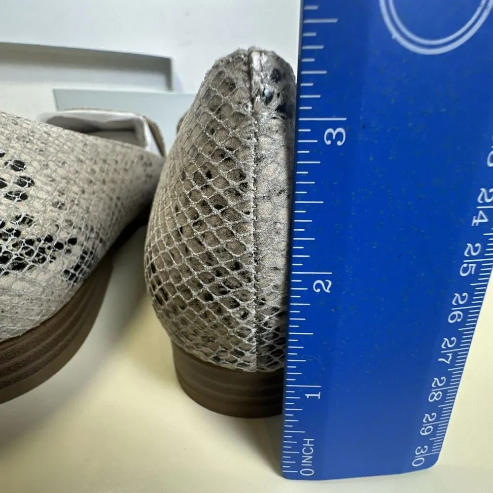 Sole Society Edgy Bold Flat Loafers Tan Snakeskin Size 10 42